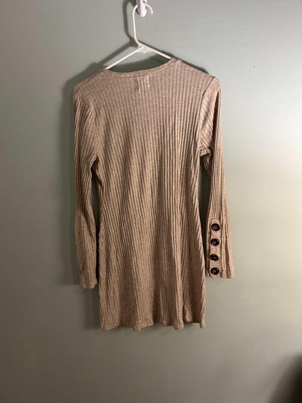 Harper Ribbed Tunic Top - Beige - Picture 5 of 5